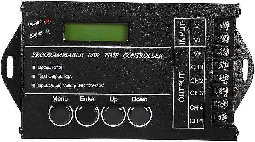 Programmable Timer Controller Programmable Time Controller Multifunctional LED Light Timer Dimmer DC12/24V 20A 5 Colors Adjustable