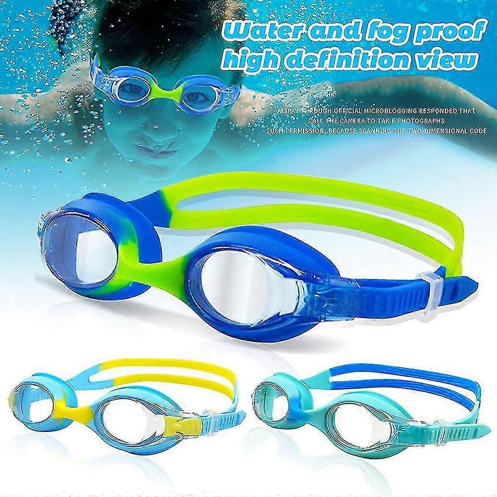 Bleu vert imperméable à l’eau silicone enfants lunettes de natation anti buée pas de fuite natation enfants lunettes z32800