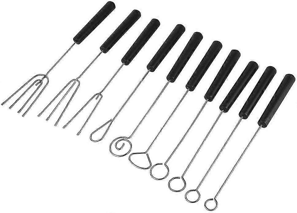 10pcs Diy Baking Accessories Stainless Steel Chocolate Dipping Fork Set