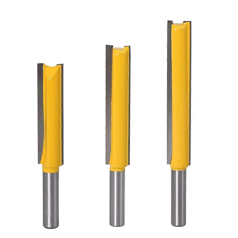 8mm Router Bit, 3 Pieces Straight Grooving Cutters Extra Long Carbide Router Bits Wood Router Bits, Straight Router Bits Cutter Woodworking Tools8*1/2