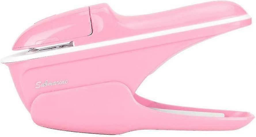 Stapler - Abs Without Stapling Staple Staple Book Without Staple Hand Binding Tool With A Hand (pink)