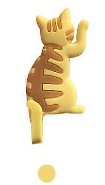 Cat Fridge Sticker Hook Magnet Cute Creative Cartoon Cat Tail Hook (Yellow)
