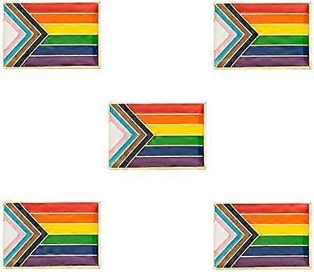 Packung 5 Progress Pride Anstecknadel Broschen Anstecknadeln Anstecknadeln Flaggenabzeichen Broschenabzeichen (Progress Pride)