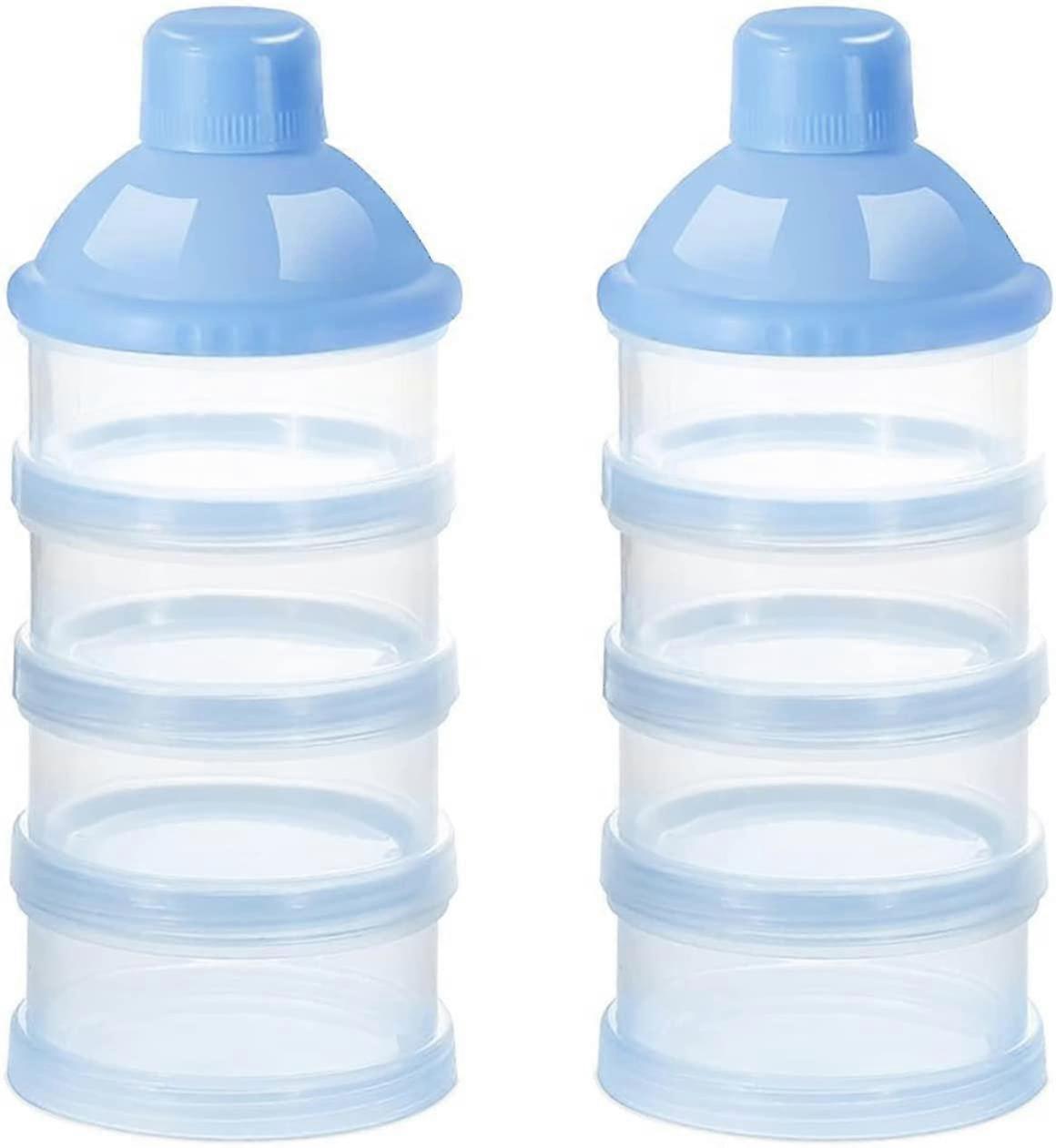 Two 4-layer Portable Milk Powder Containers, Baby Snack Storage Boxes