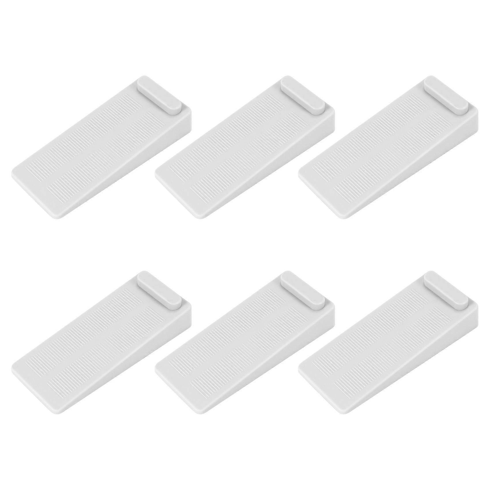 6 Pcs Door Wedge Rubber, , Heavy Duty Slip-resistant And Stackable Door Holders, Adjustable Height