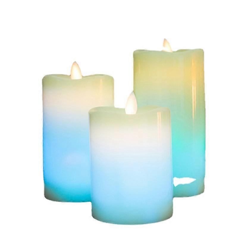 LED Flameless Candles with Remote Control, Pink in Set of 3, Real Wax Battery Operated Pillars and Votives LED Candles with Flickering Flame and Time