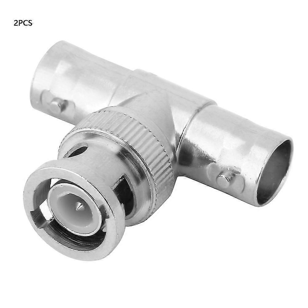 T Shape BNC Adapter Male to Dual Female Connector Splitter 2pc