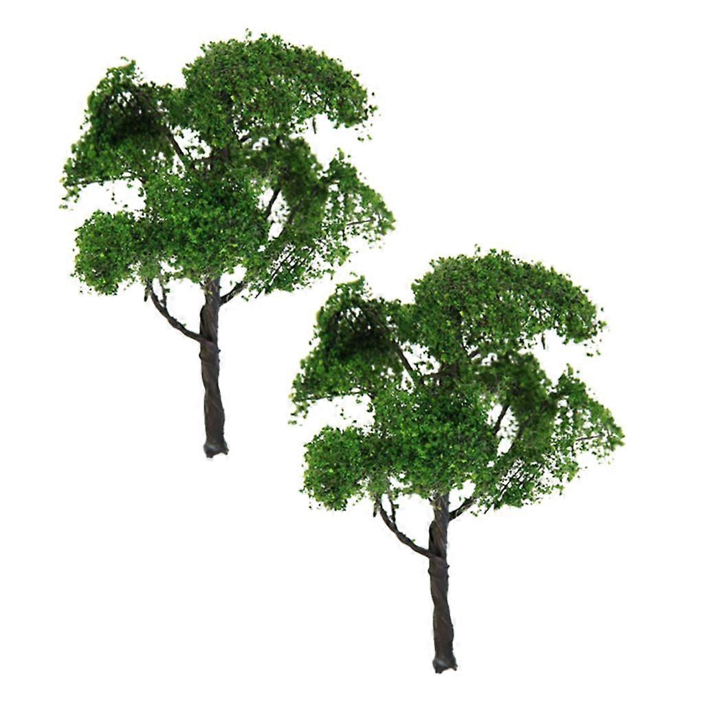 2x Green Mini Elm Tree Model 1/75 Scale HO Layout Train Railway Architecture