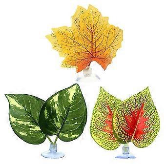 3pcs Betta Fish Leaf Pad Breeding Leaf Bed Rest Pad Fish Tank Decor Accessories