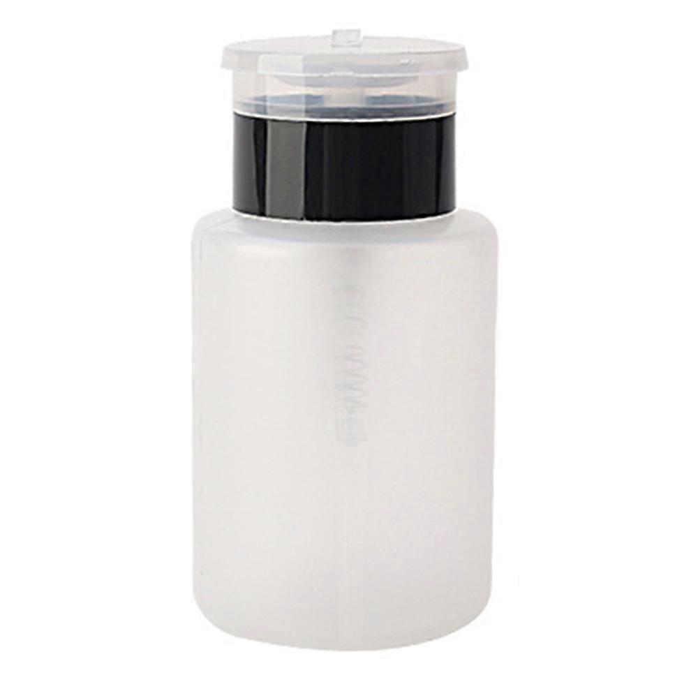 Pack of 2 Push Down Empty Lockable Pump Dispenser Bottle for Nail Polish and Makeup RemoverBlack and White Top Cap