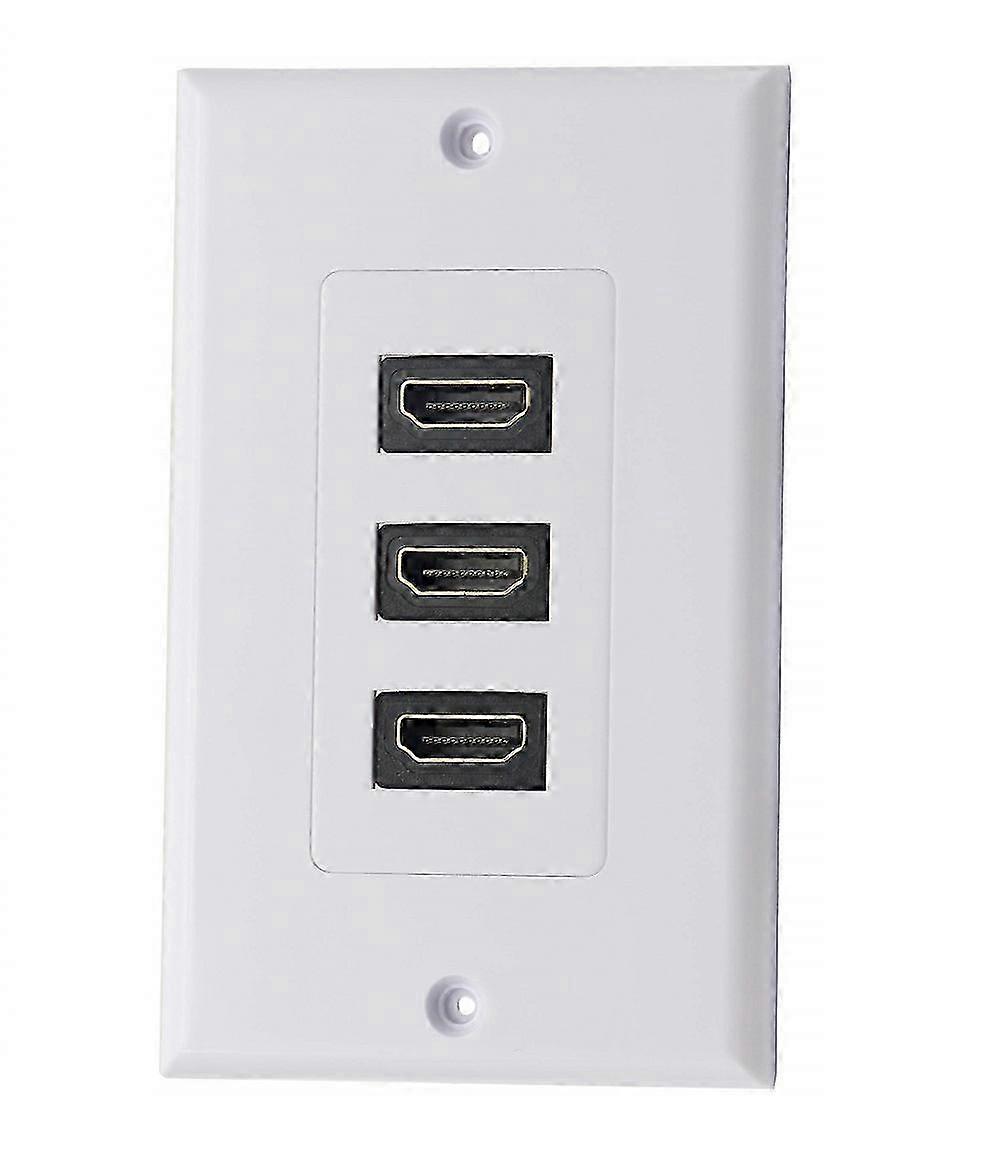 3 Port HDMI 2.0 Wall Plate, 4K 60Hz Support