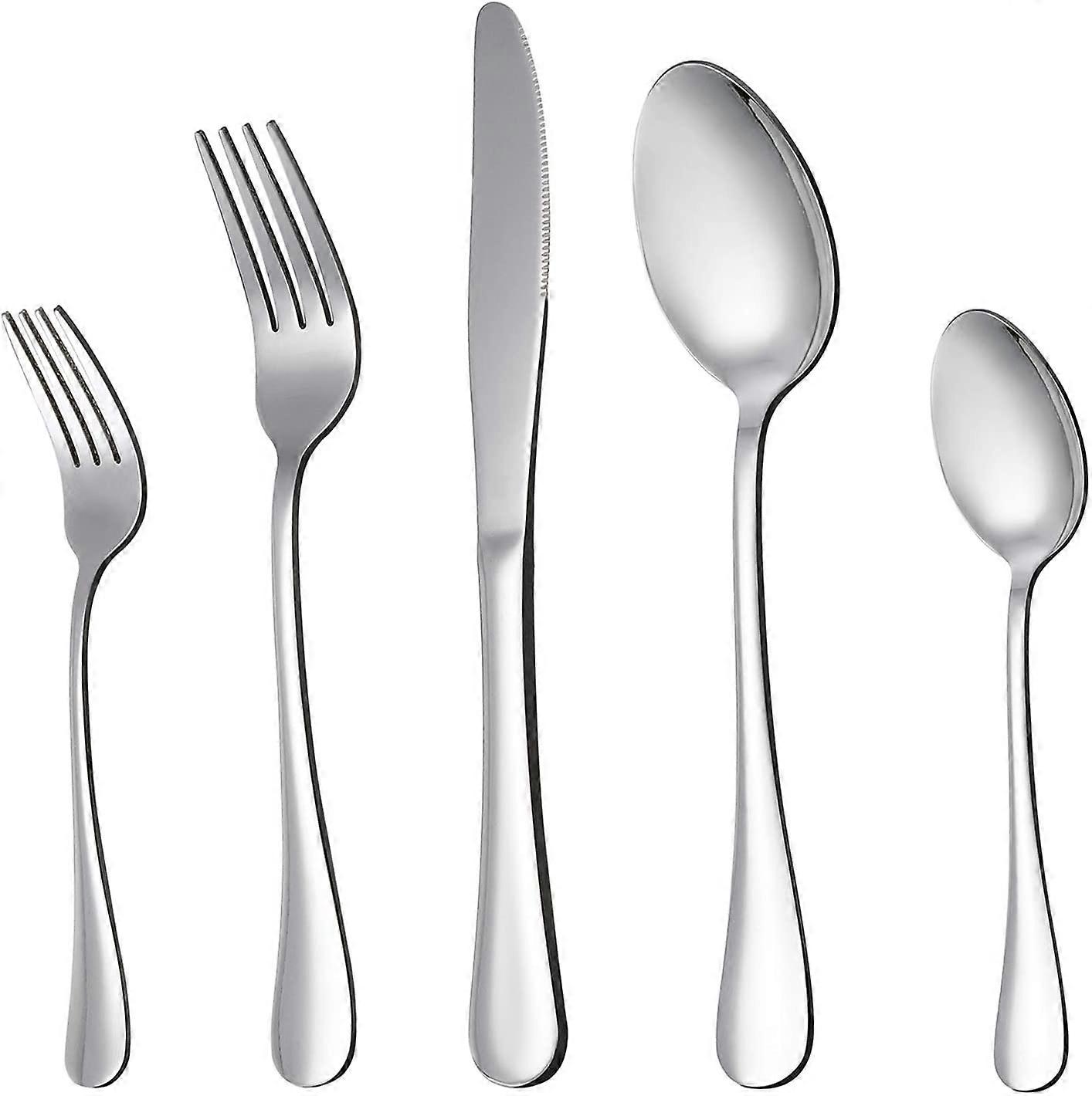 20 Piece Silverware Flatware Cutlery Set, Stainless Steel Utensils