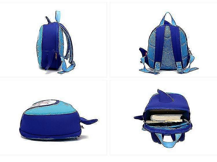 Sinestour Personalized Toddler Backpack - Ocean Sharks Design, Kids School Bag With Name Tag & Whistle
