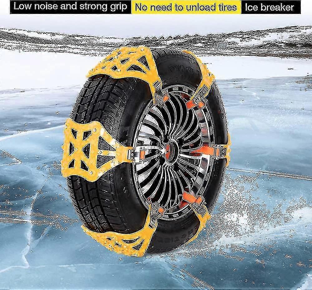 8pcs Universal Snow Chains For Cars/suv/ Lt Truck/pickup Adjustable Traction Tire Chains For