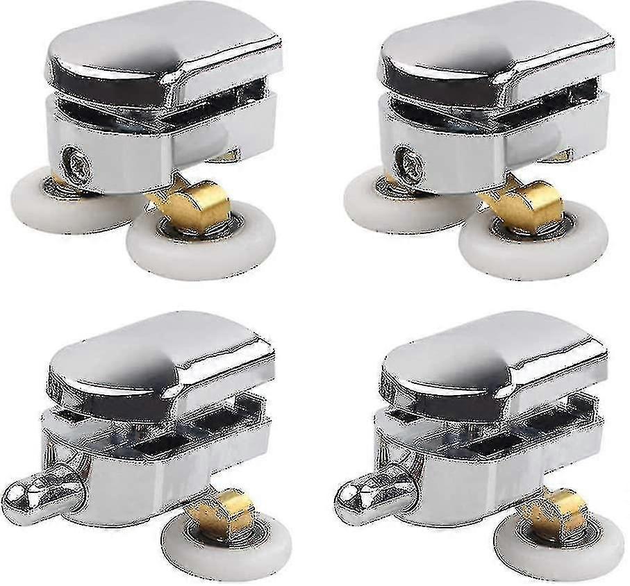 23mm Duschtür Rollen Schiebe Duschtüren Räder Ersatz Roller Runner Rad (2 obere Räder, 2 untere Räder)