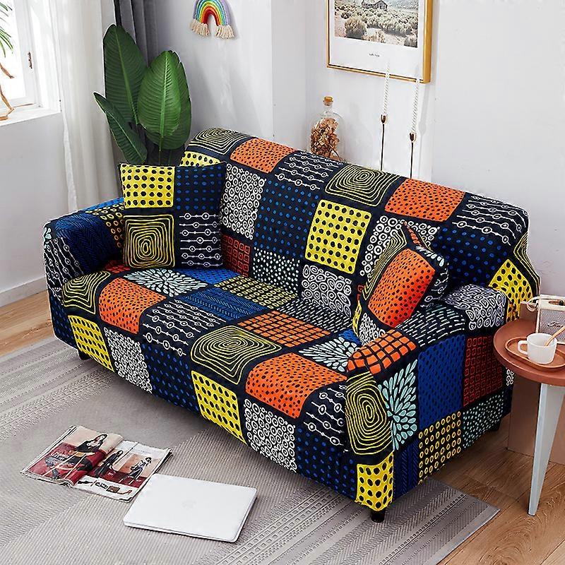 Stretch Sofa Cover Printed Couch Covers Armchair Slipcovers for Cushion Couches Sofas Elastic Universal Furniture Protector with 2 Pillowcase, Anti ca