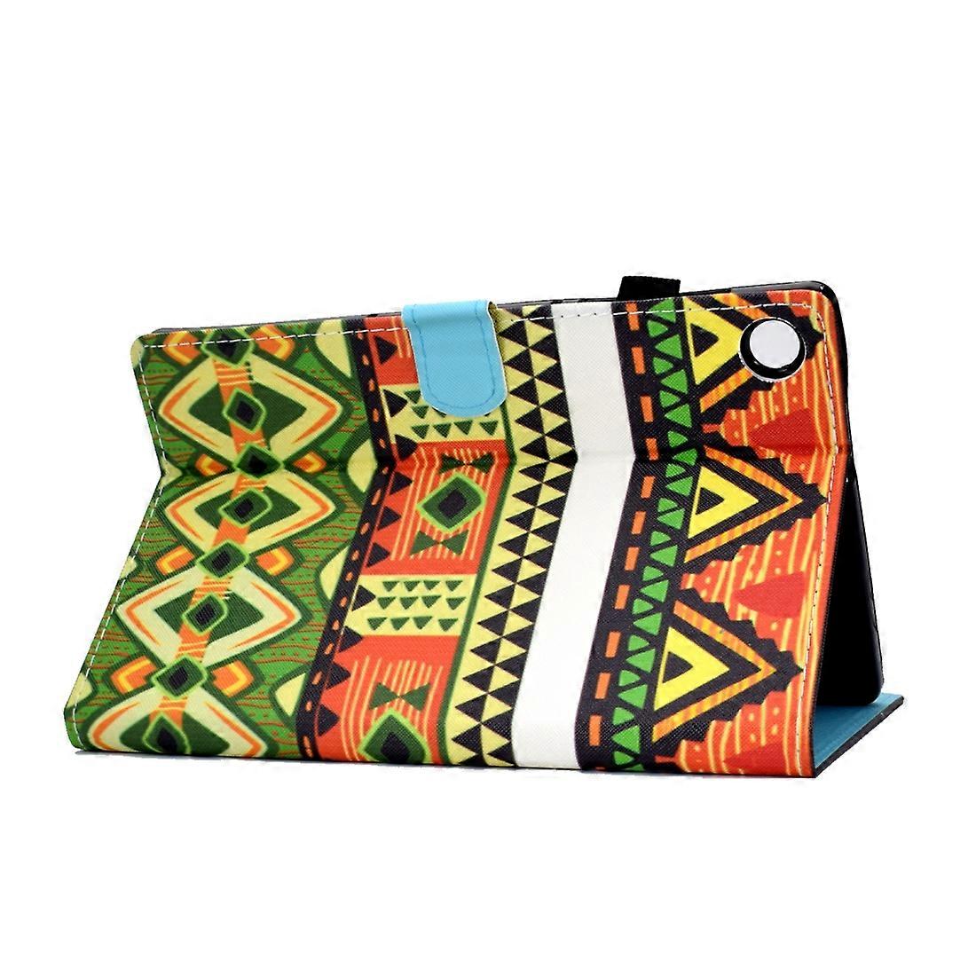 For Lenovo Tab M10 Plus Colored Pattern Leather Case