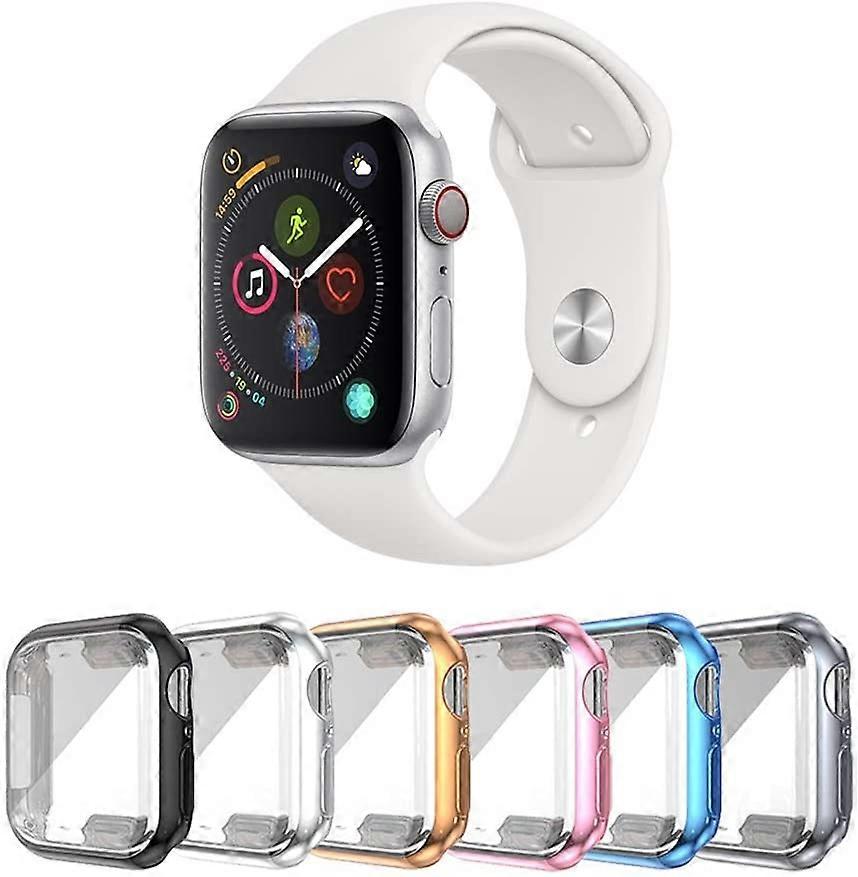 6 Pack Ultra-Thin Watch Case with Screen Protector, Full Coverage Case for Apple Watch Series 3/4/5/6/SE (38mm/40mm/42mm/44mm)