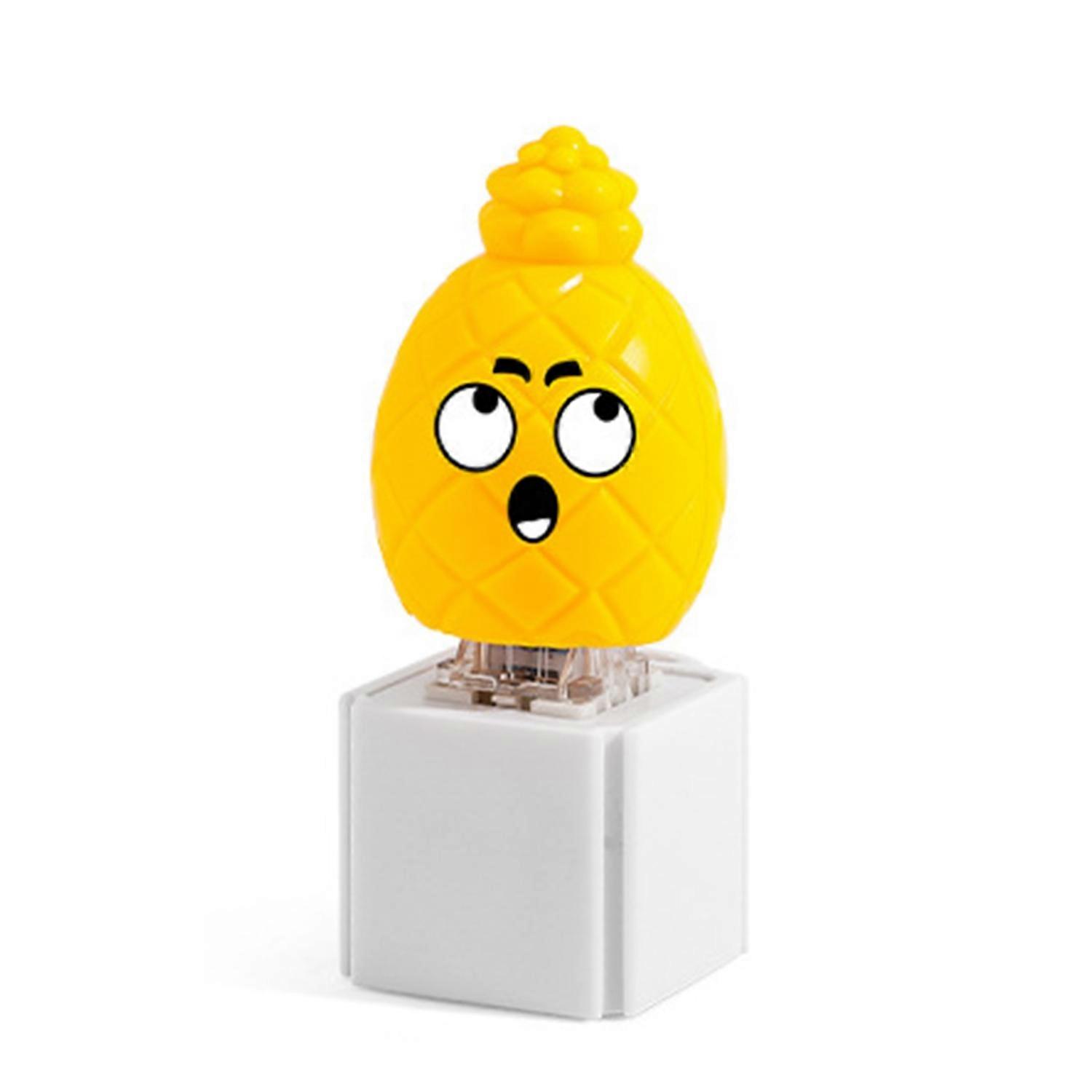Keyboard Fidget Keychain with Sound Light Stress Relief Electric Wooden Fish Pineapple Banana Keycap