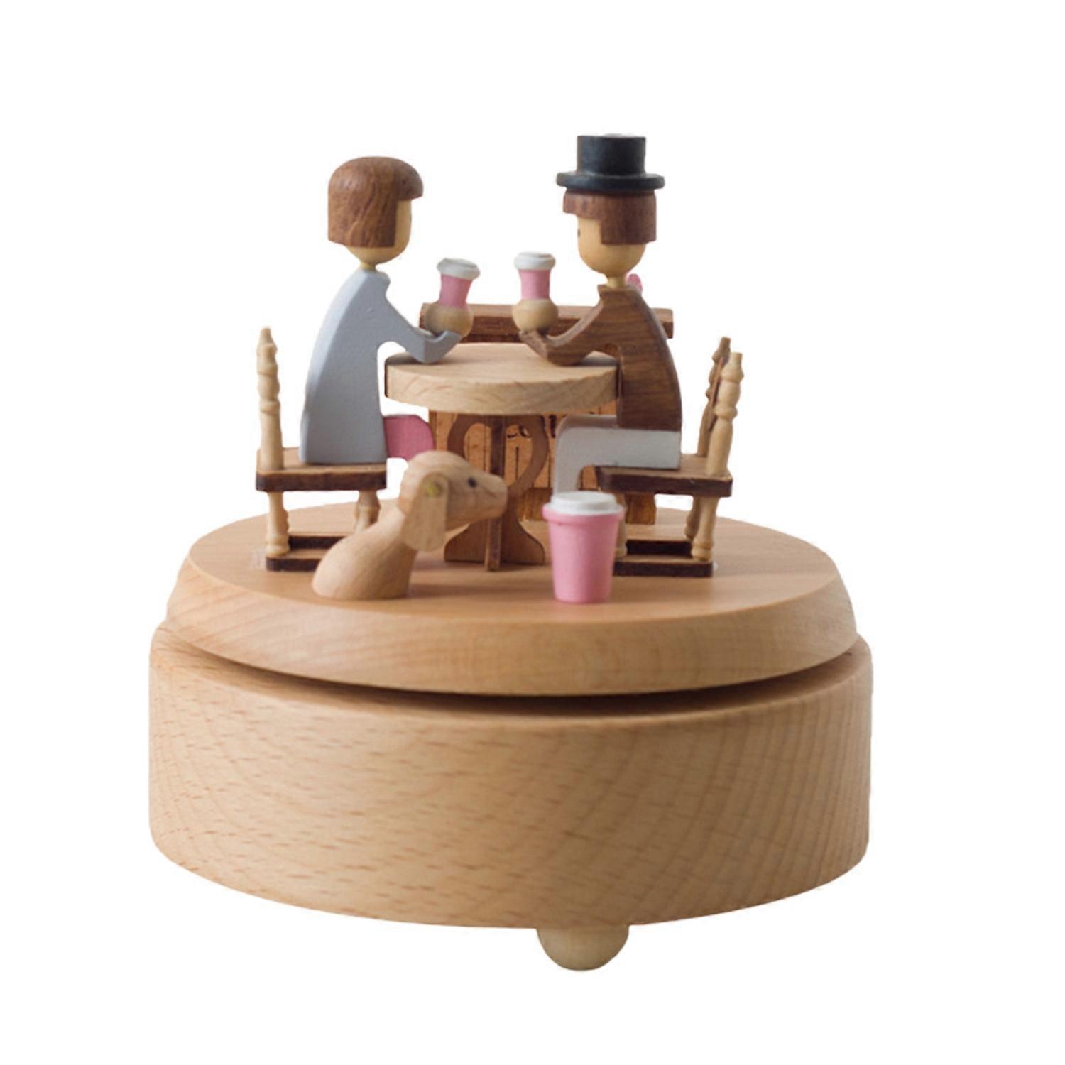 Wooden Musical Box No Battery Required Smooth Edge Creative Shape Burr Free Clear Sound Decorative