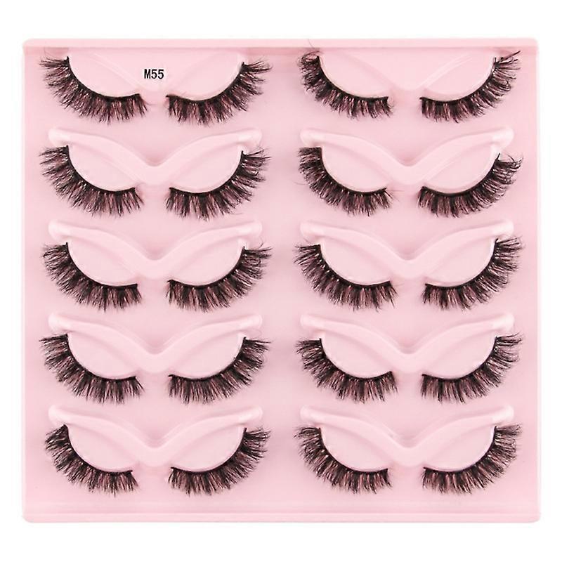 Fluffy-Soft Half Lashes Natural Look Wispy Cat-Eye Lashes 3D False Eyelashes