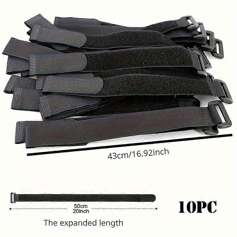 10pcs Hook And Loop Reusable Fastening Nylon Cable, Securing Straps, Durable Functional Ties (Length 20cm/7.9inch, 50cm/20.0inch)
