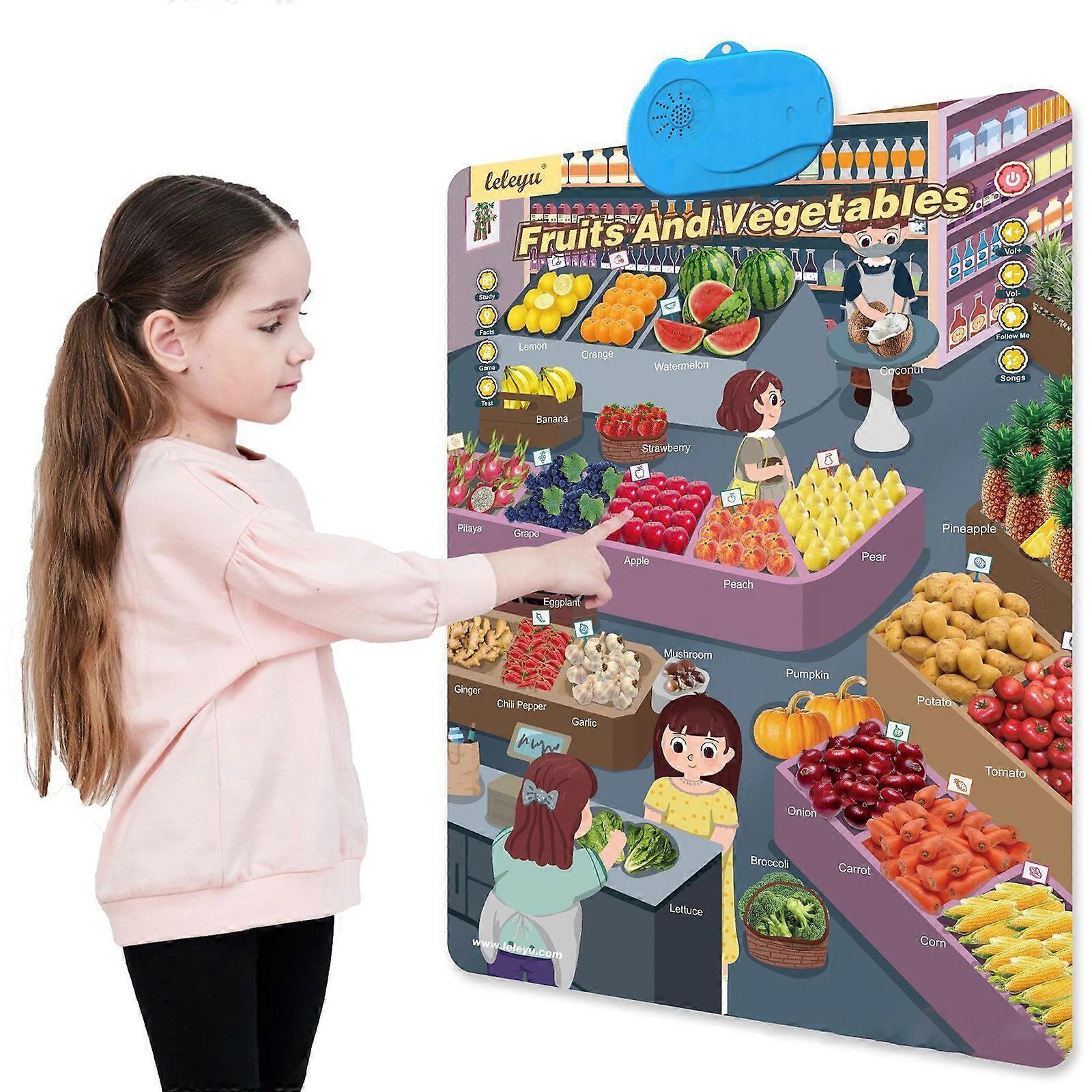 Interactive English Learning Talking Wall Chart Toy For Kids Requires 3 AA Batteries Not Included FLYE241730