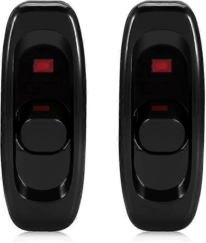 2 in-line light switches/lights/switches, black