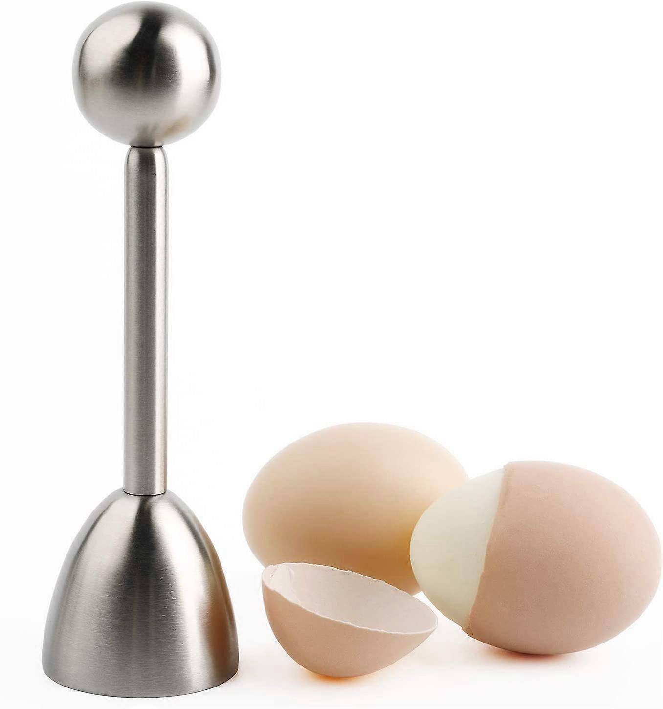 Soft Hard Boiled Egg Cracker Topper Stainless Steel Shell Separator Remover Eggs Cutter
