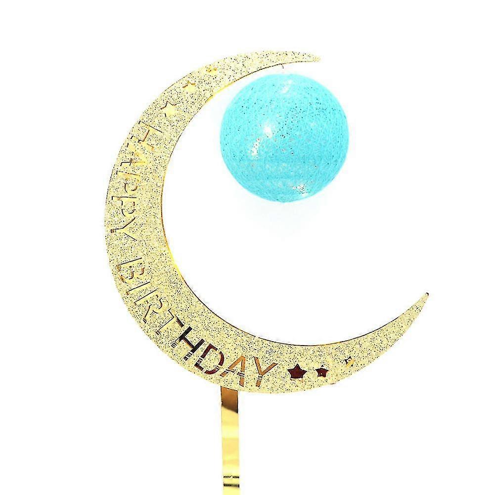 Acrylic Moon Plugin Cake Decoration - Non-Toxic Crescent Shape Cake Decor