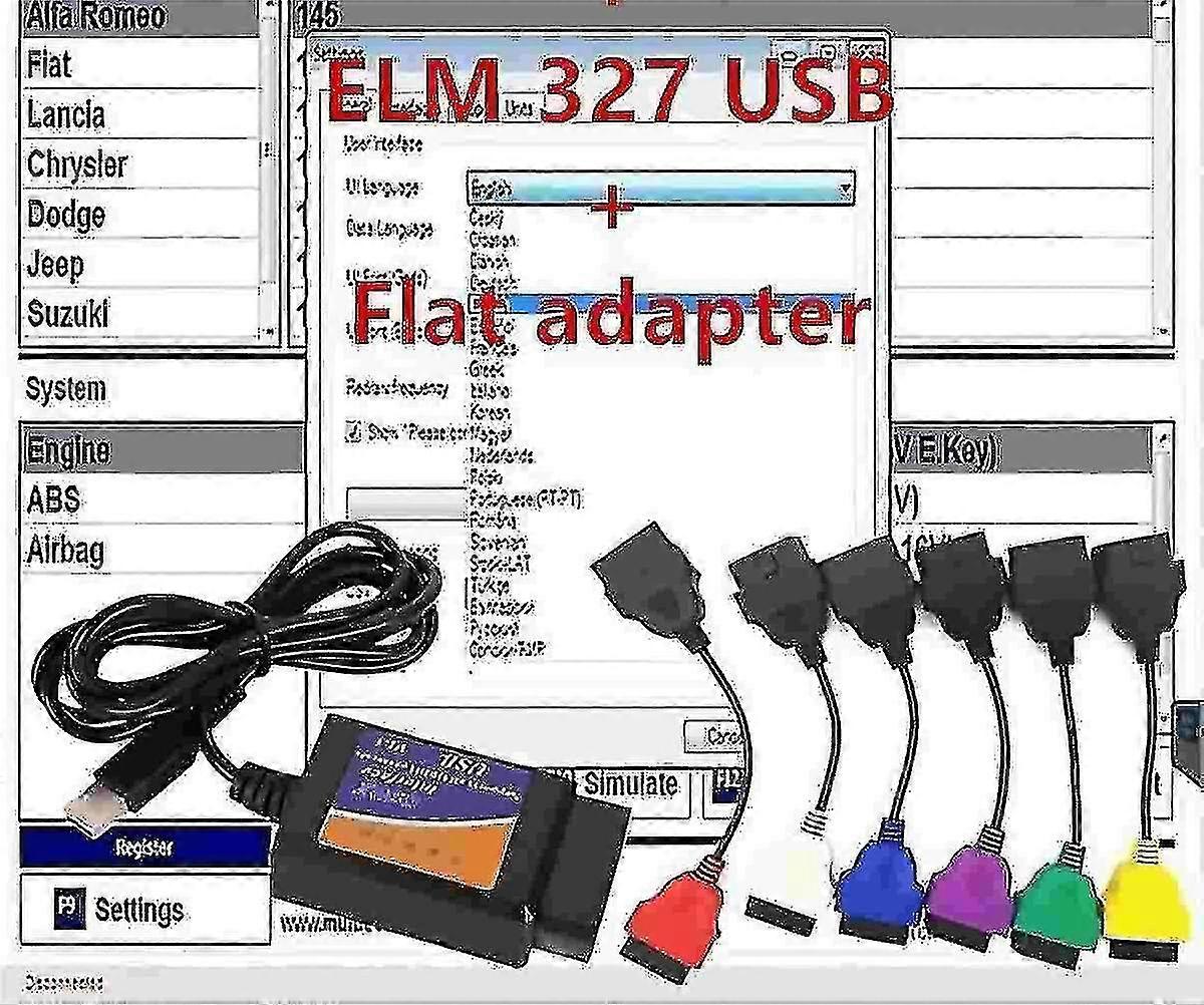 Multiecuscan Software kompatibel mit Fiat mit ELM327 kompatibel mit OBD2 Scanner