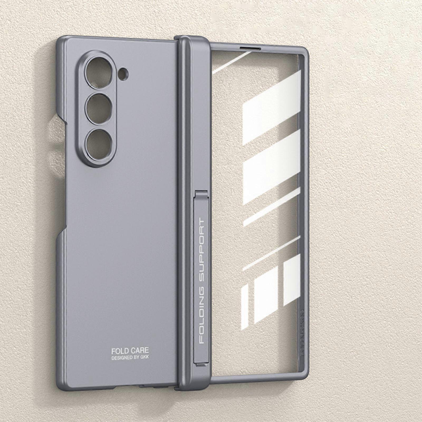 for Samsung Galaxy Z Fold 6 5G Case with Magnetic Hinge Protection and Adjustable Kickstand & Screen Protector, Ultra Thin PC Hard Back Shockproof Cov