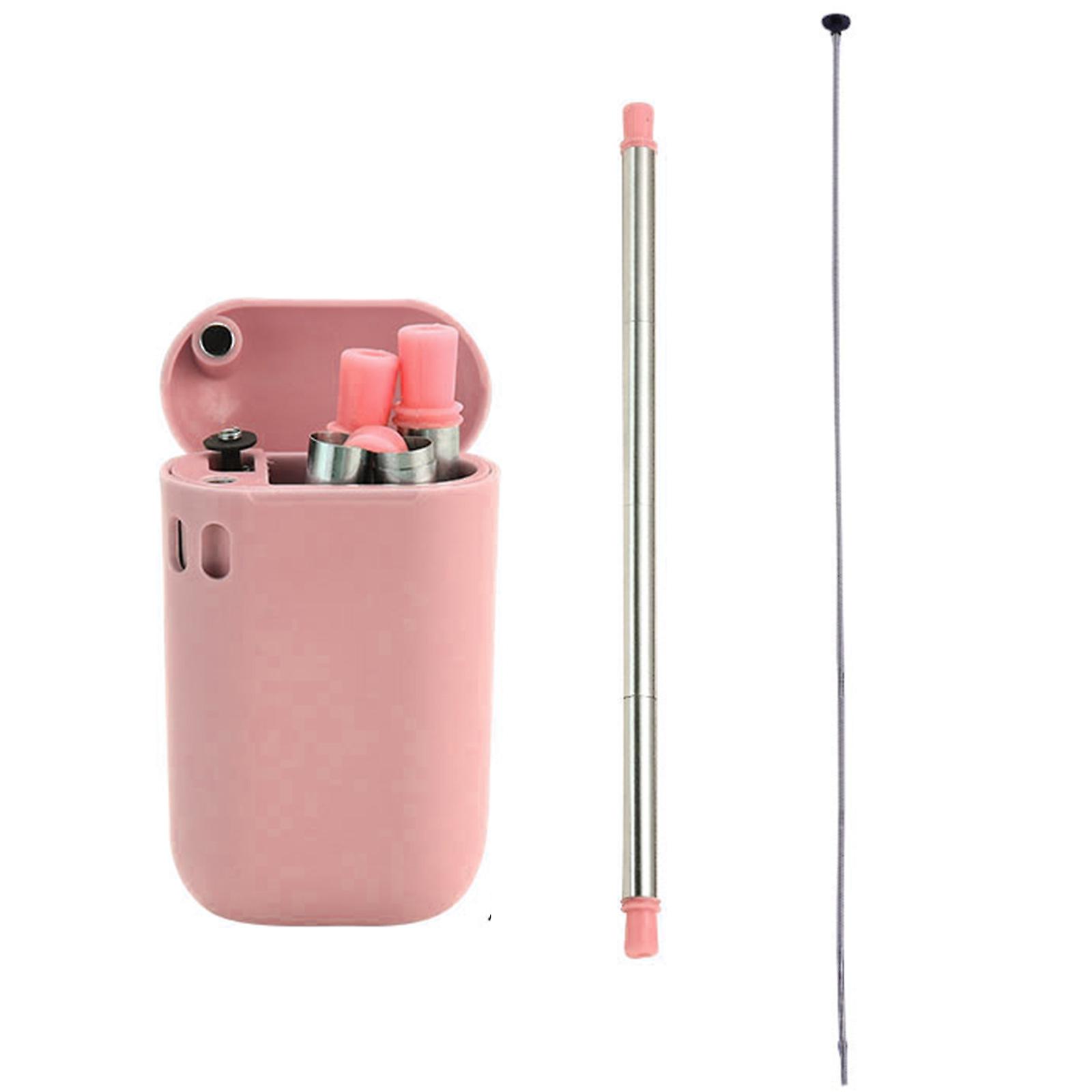 Collapsible Straw with Travel case Stainless Steel, Foldable Straws Reusable Environmentally Friendly Drinking Straw with Cleaning Brush Portable for