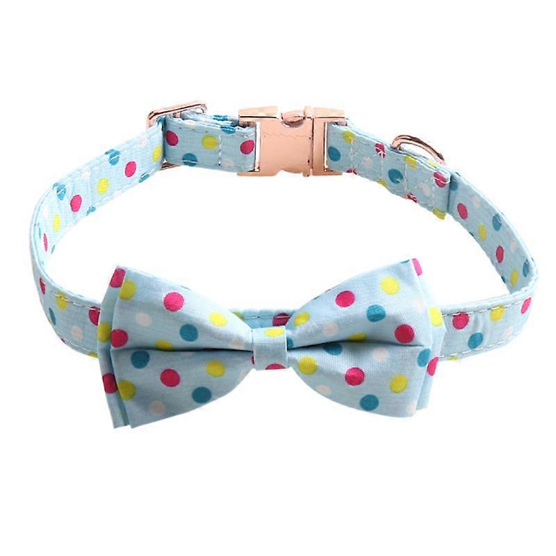 Stylish Pet Collar with Full Metal Buckle, Colorful Dot Design for Small to Medium Dogs, Adjustable Size