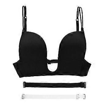 Women's Sexy Adjustable Bra Non-slip Beautiful Back U-shaped Underwear, A-e, Black-ZZY
