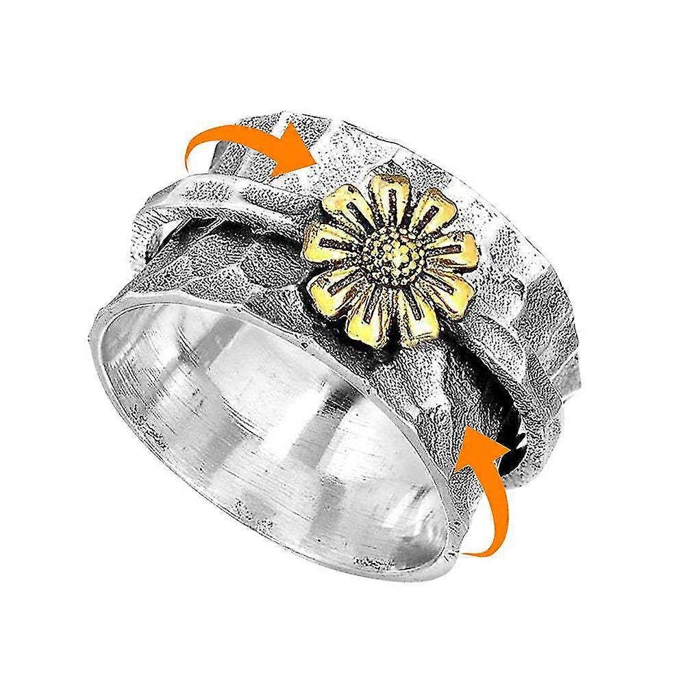 Women Girls Daisy Flower Turntable Ring Jewellery Gift ~SSZFV