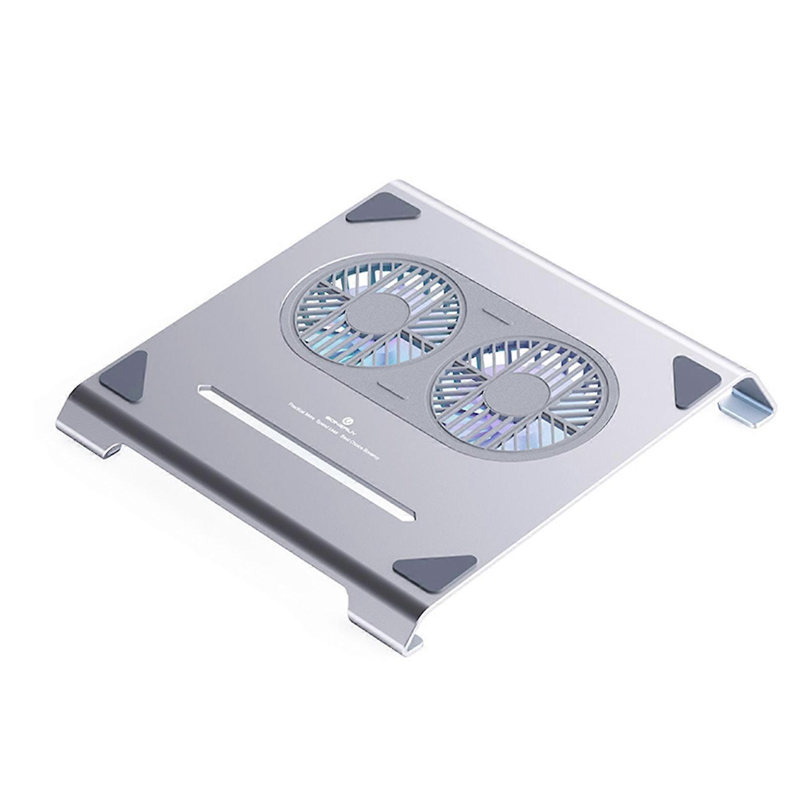 Laptop Cooler Bracket With Dual Cooling Fans Notebook Riser Holder Alloy Rack