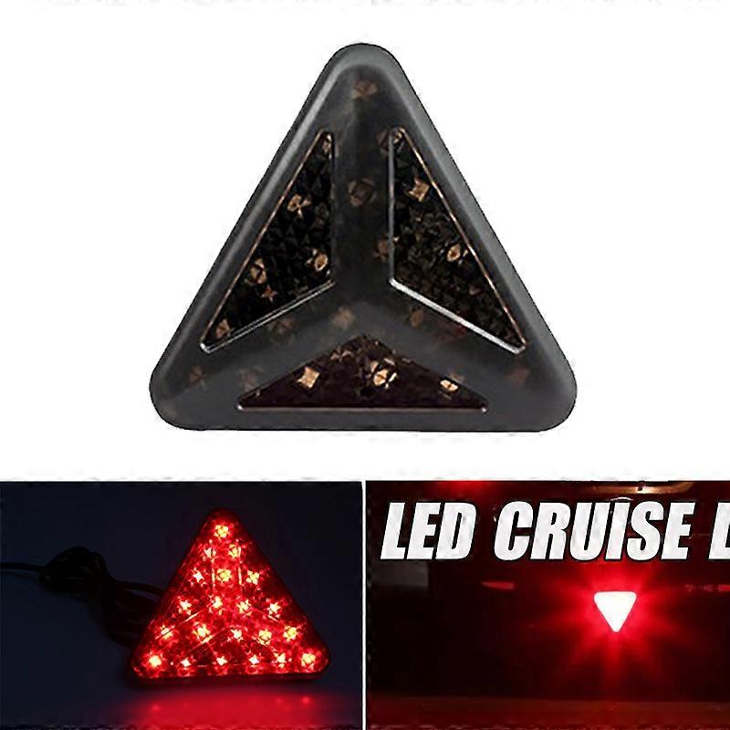 Universal Rear Bumper Diffuser Rear Fog Light Triangle Style Brake Flashing Auto Tail Brake Signal Lamp For Car Truck Motorbike