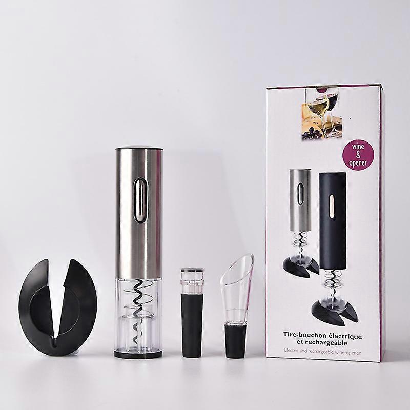 Cordless Electric Corkscrew - Box with Foil Cutter and Charging Base - Ideal for Wine Lovers