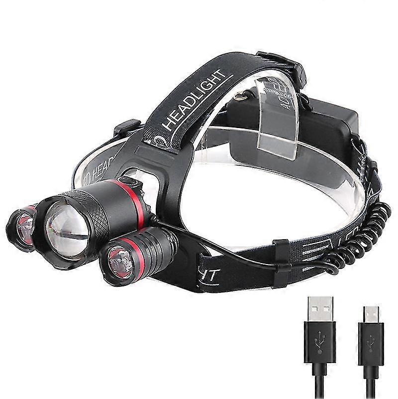 Light-sensing Headlamp Zoom Usb Rechargeable Work Led Light