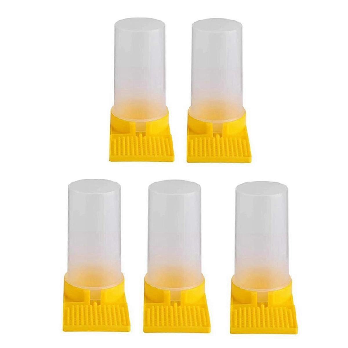 Bee Feeder, Hive Beekeeping Water Dispenser, Bee Hive Entrance Feeder, Beekeeping Tools (5-Pack)