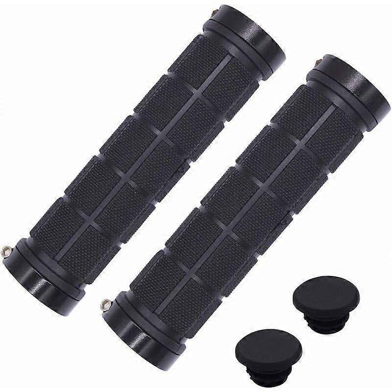 Black Bike Handlebar Diameter 22mm, Ergonomic MTB Grips Bicycle Handlebar Tape 130mm Long Non-Slip MTB Grip for