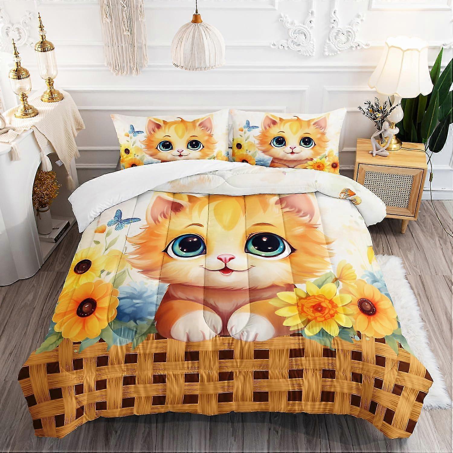 b2336 Bed Sheets Funky Monsters Pattern Pattern Duvet 3 Piece Bedding Set 1 Quilt Cover and 2 Pillowcases Bed Sheets gb2336