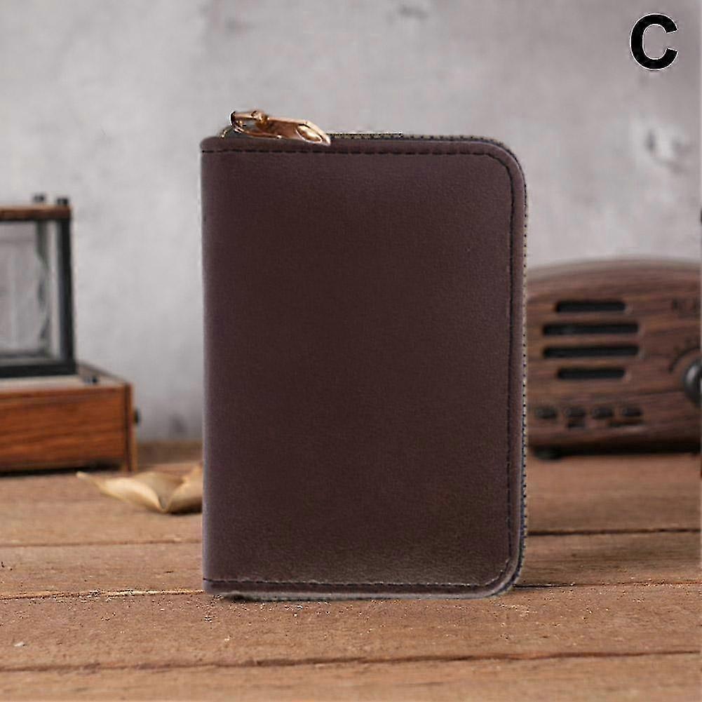 Card Case Leather Card Holder Wallet Credit Card Holder Large Capacity Bag