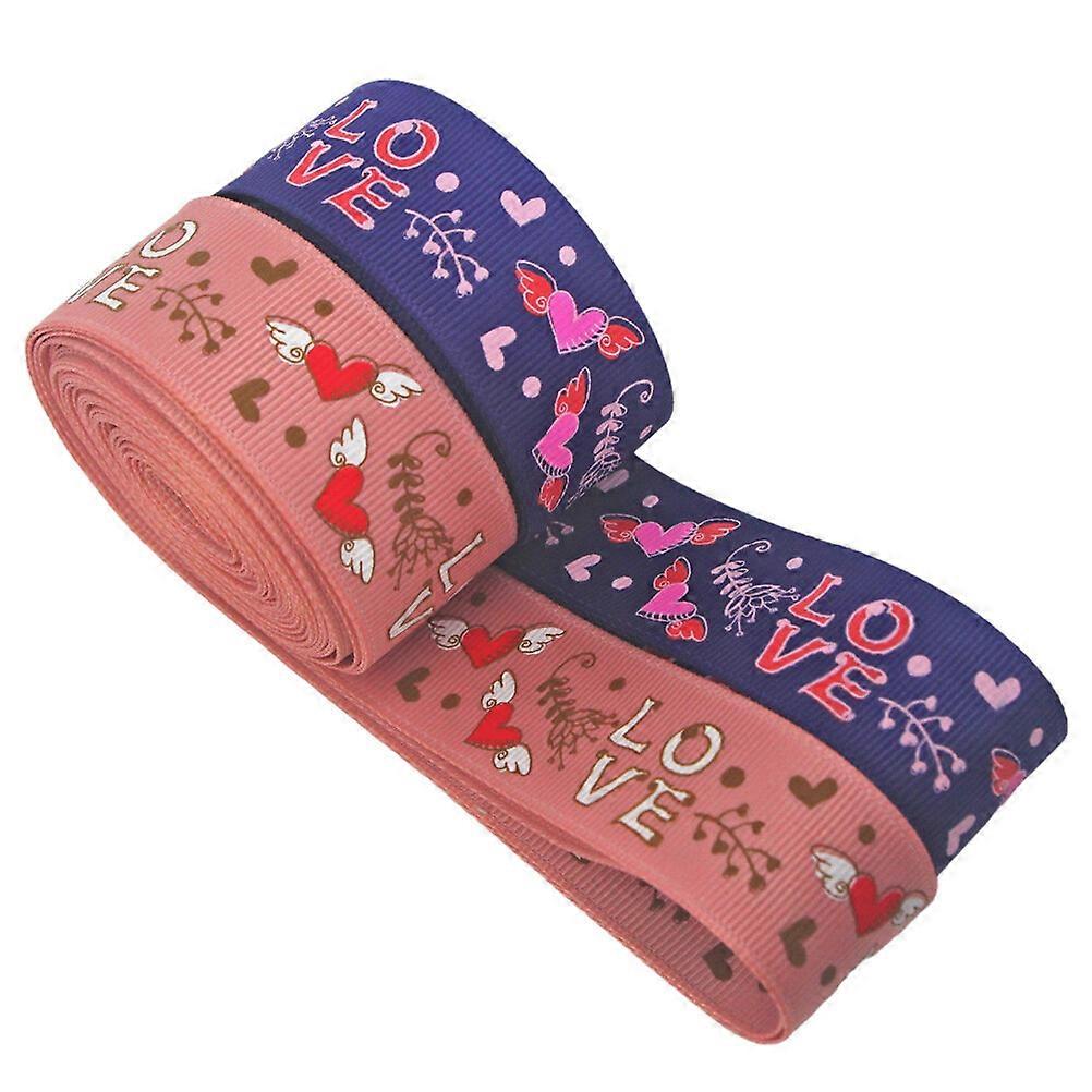 2 Tekercs Valentin-napi ajándékszalagok dekoratív csomagolószalag csomagolási kellékek