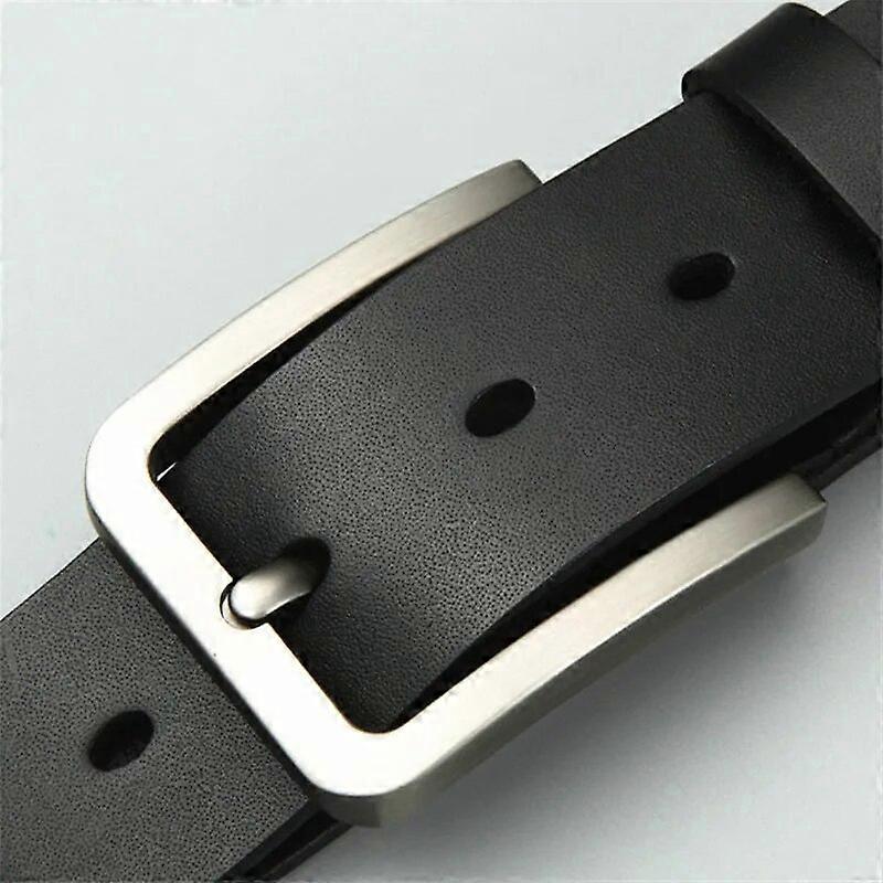 Nya Business Fritid Mäns Alloy Square Pin Spännbälten Manlig Känd Märke Lyxdesigner Äkta läder Jeans Bälten för män