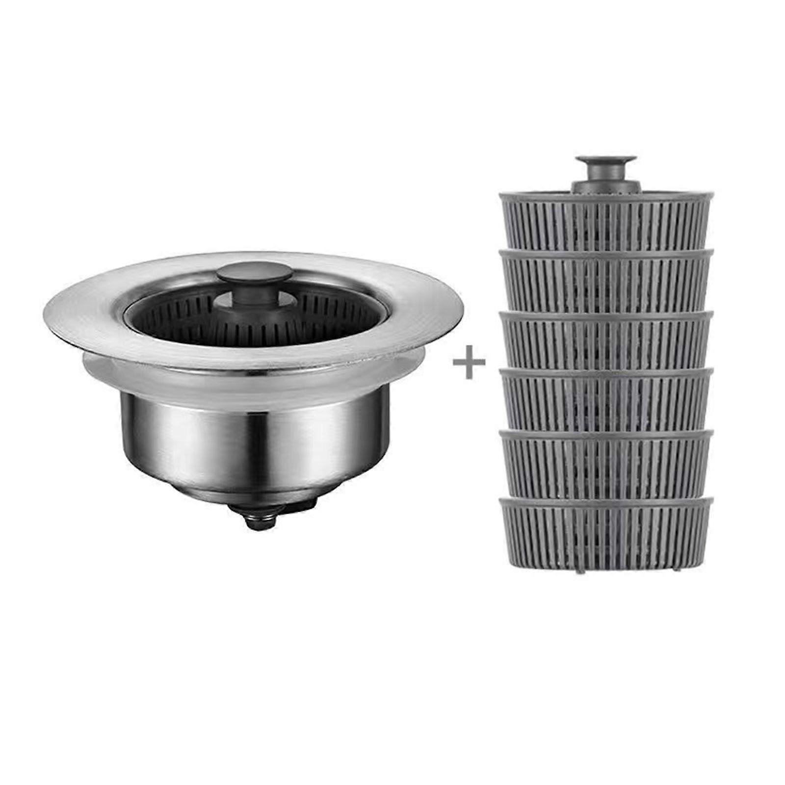 3-in-1-Edelstahl-Spüle-Hilfs-Abflusssieb-Stopper-Küchenkorb-Filter-Kit