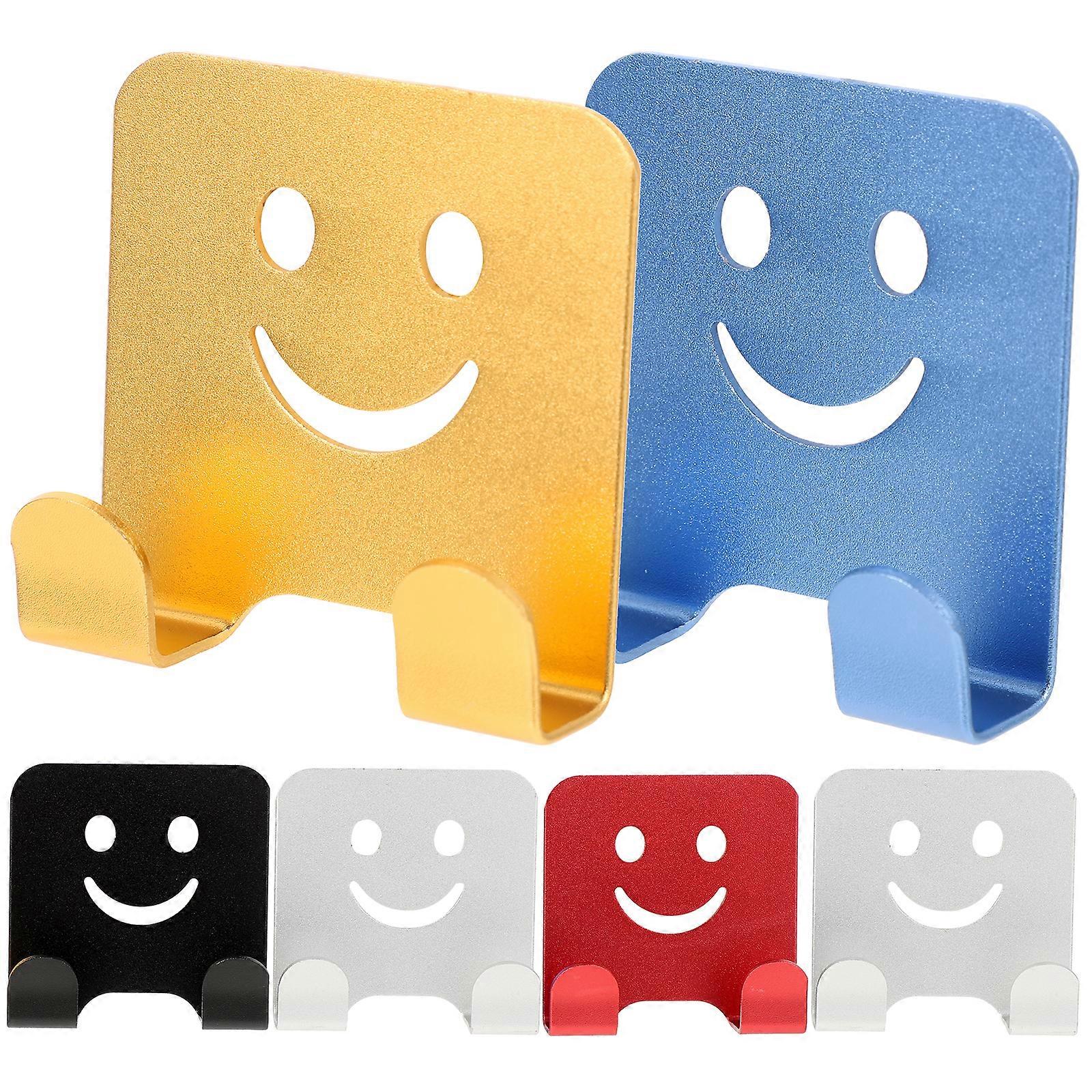 6 pcs Back Door Strong Stick Hook Hanging Clothes Hook Traceless No Nail Towel Hook for Home Use (Assorted Color)