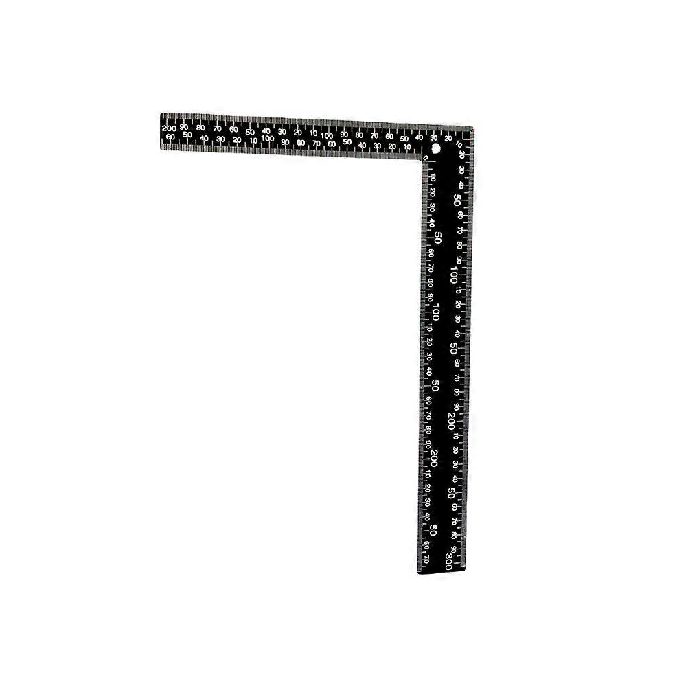 1pc L-square Metal Carpenter L-square 90 Ruler Angle Ruler for Measuring (Black)