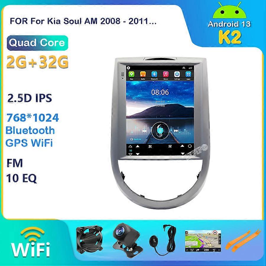 For KIA Soul 2010-2013 Car Radio Autoradio Multimedia Player Tesla Vertical Screen Android 13 Audio for Cars Navigation GPS 2din